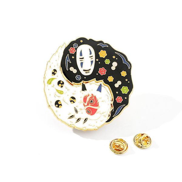 1 Förpackning No Face Ghibli Spirited Away Yin Yang Emblempins Japa
