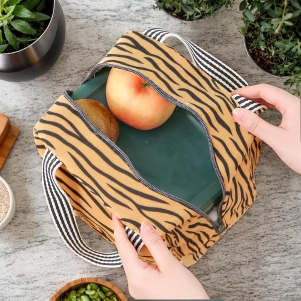 Isolert matpose, isolert matboks med flere rom, profesjonelt og bærbart design, tigerprint
