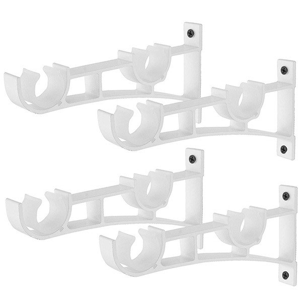 4 stk Gardinstangbraketter Aluminium Legering Dobbel Brakett