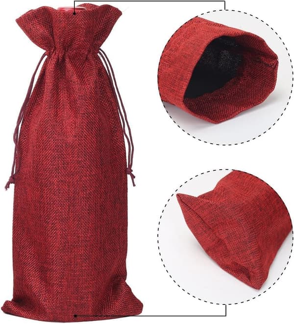 15x35cm Rustika Jute Vinpåsar Dragsko Vinflaskskydd, Set om 10, Blandade Färger