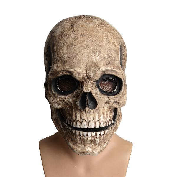 1 Halloween-mask, läskig Halloween-mask med läskig latexhjälm med rörlig käke med rörlig