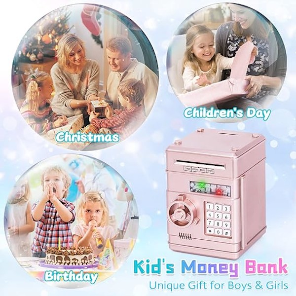 1 stk Spargris med ATM-funksjon, Elektronisk Myntboks for Barn - Hot Gave