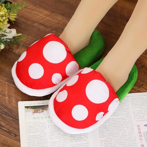 Kawaii Piranha Tofflor Hemmabruk Växtformade Blomster Kannibal Cosplay Skor/Mönstrade Tofflor Stitch