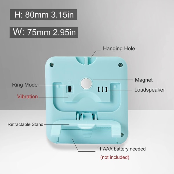 Digital Kök Timer med Klocka/Alarm Klocka Funktion, Magnetisk B