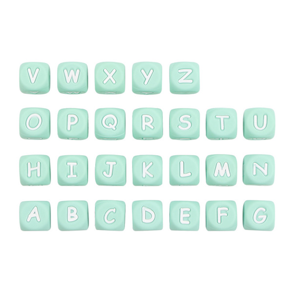 156 Alphabetperler \"A-Z\" Akryl Kvadratiske Perler Blandet