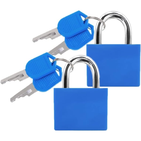 Sæt med 2, blå, Kuffert hængelås med nøgler - Bagage Lille Bagage