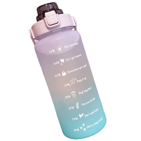 70oz sportsflaske med tidsmarkør 2000 ml vannflaske