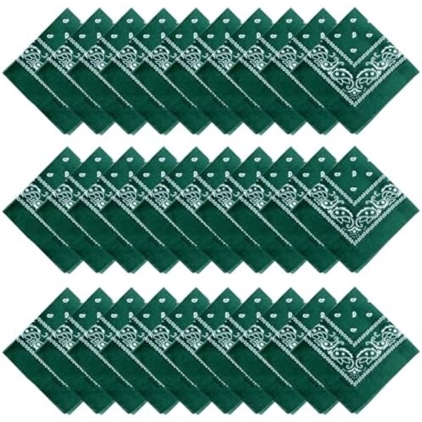 30 stk. Bandanas Unisex Paisley Bandanas Bulk Multi-Purpose Hovedbånd Cowboy Hovedtørklæde til Kvinder Mænd Drenge Piger