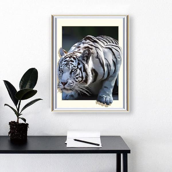 (30x40cm)5D DIY Diamantmaleri \"Dyr tiger\" 3D Diamant E