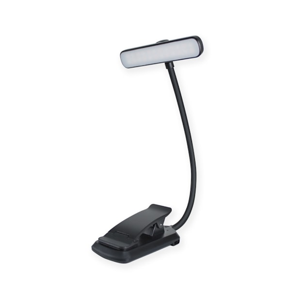 1 kpl 19 LED-lukuvalo, ladattava klipsikiinnitteinen lukuvalo, silmien suojaus, portaaton himmennys ja 3 väriä (keltainen/valkoinen/sekoitus), 360° joustava varsi, pitkä