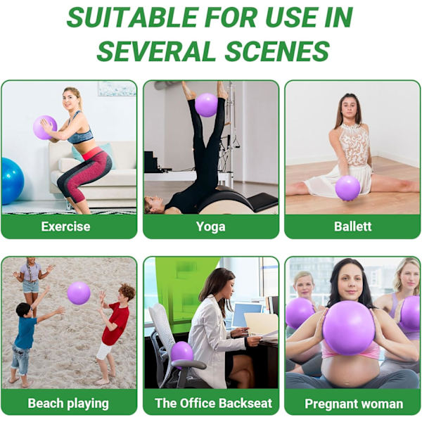 25 cm mjuk pilatesboll/liten träningsboll - miniyogaboll, coreboll, balettboll, liten ex Purple