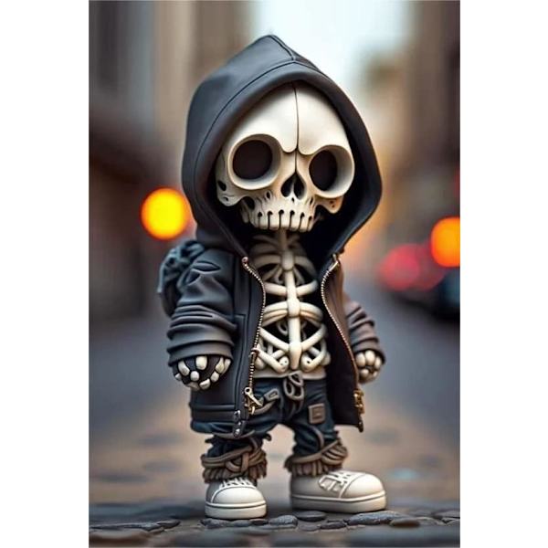 Seje skeletfigurer, nye harpikshåndværk søde statue skelet mindesmærke, samleobjekt skull doll A