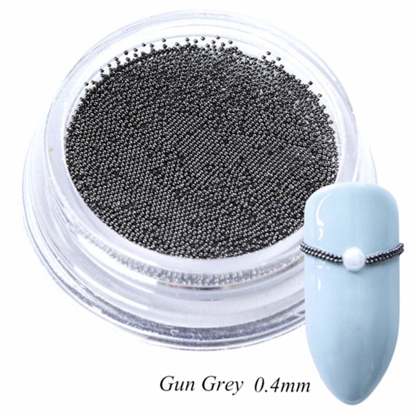 3D Naglartsdekoration Mini Metall Kaviar Pärlor Guld Silver Roséguld Svart DIY Nageldesign Tillbehör 4 Ask
