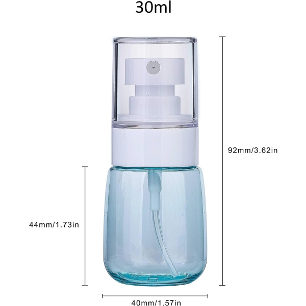 Tåkesprayflaske, klar gjenbrukbar tom reisesprayflaske i plast