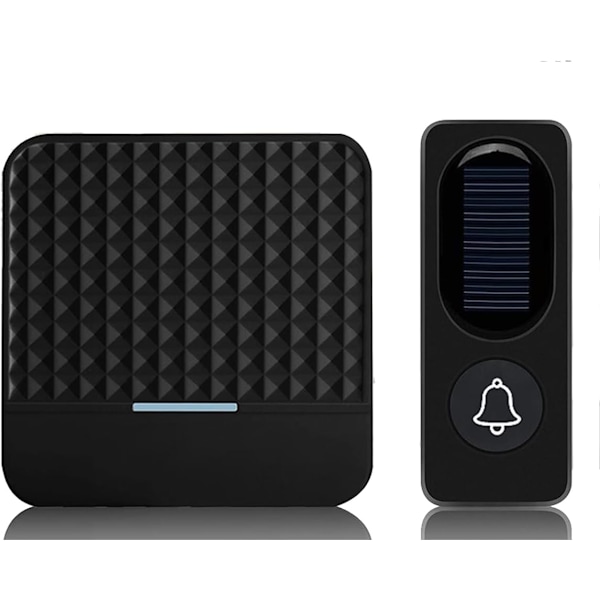 Solar Doorbell IP65 Waterproof 300M Solar Doorbell Chime Kit Charging Outdoor Doorbells-EU Plug