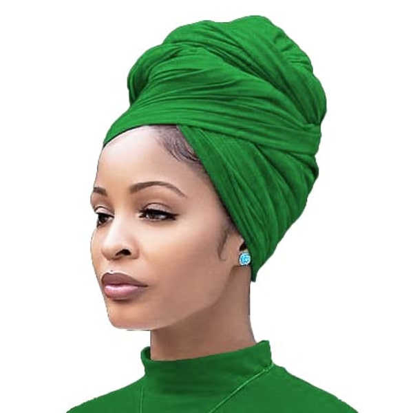 （Lysegrønn） Hodeplagg for svarte kvinner Stretch Turban Afr