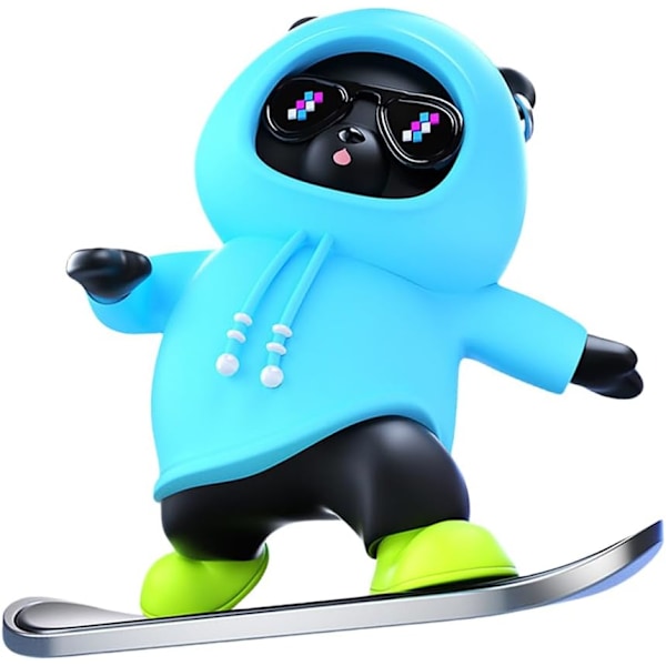 Avtagbar Mini Skateboard Bilbackspegel Dekoration Söt Anime Bil Mittkonsol Prydnad Rolig Cartoon Bil Mittkonsol