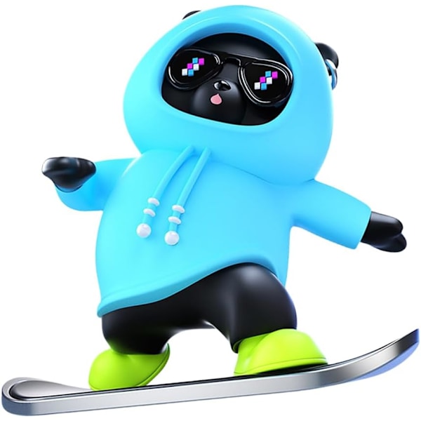 Removable Mini Skateboard Car Rearview Mirror Decor Cute Anime Car Center Console Ornament Funny Cartoon Car Center Cons