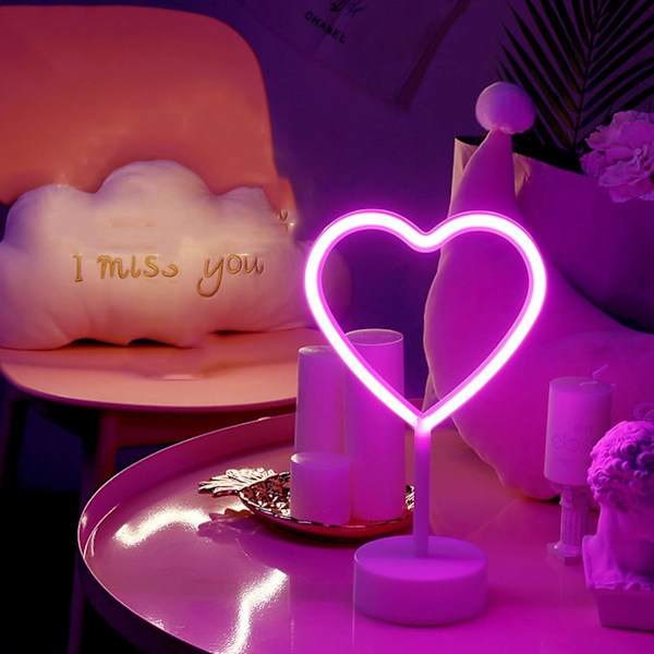 （love）Neonljus för sovrum med stativ, batteri eller USB, ljusdekoration för jul födelsedag
