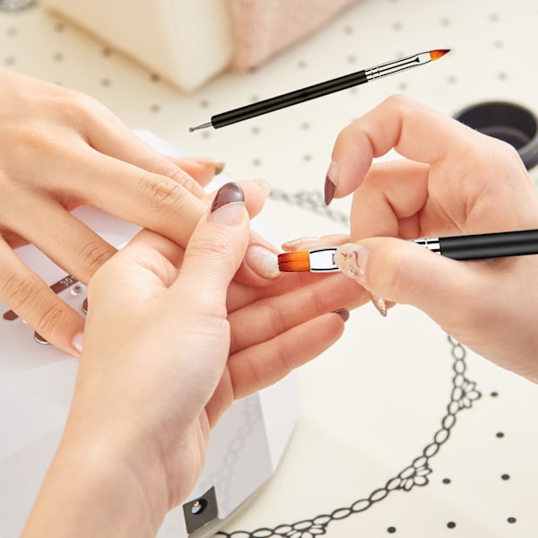 6-pack med dubbelsidiga stipplingpennor för nagelkonst för nagelsalonger