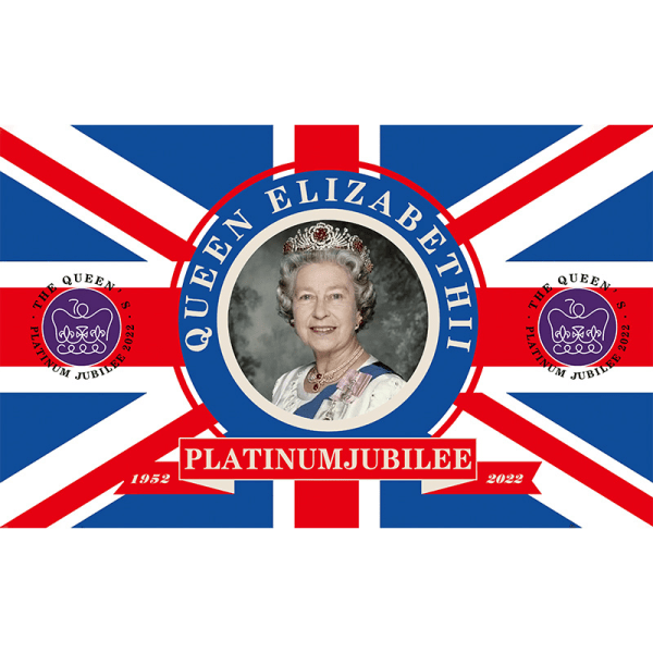 Queens Platinum Jubilee Union Jack Flagga 3x5ft, levande färger