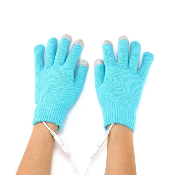 MH-Grå USB-uppvärmda handskar för män och kvinnor, vinteruppvärmda vantar