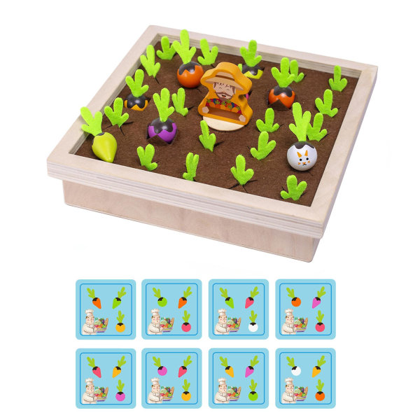 Barn Rädisa Trä Grönsak Memory Game Set