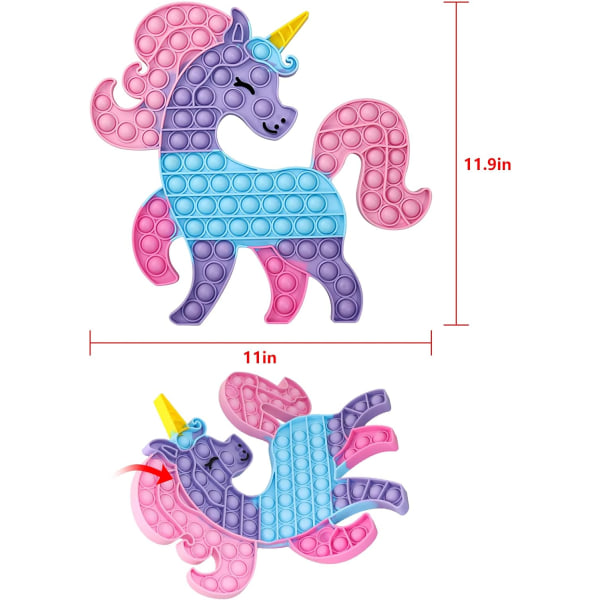 Stor Jumbo Unicorn Pop It Fidget Legetøj, Big Size Squeeze Toys Pus