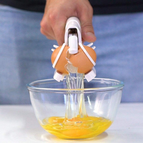 (B)Split-Free Egg Cracker, Gift Gadget for Kitchen, Egg Yolk, Protein White Separator, Kitchen Tool