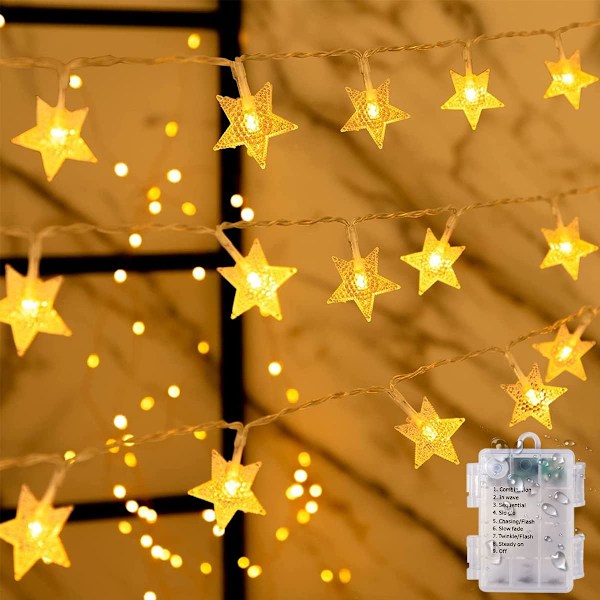 Star String Lights, 10M 100Leds LED String Lights 8 Modes Battery Operated Fairy Lights for Wedding Birthday Party Indoo