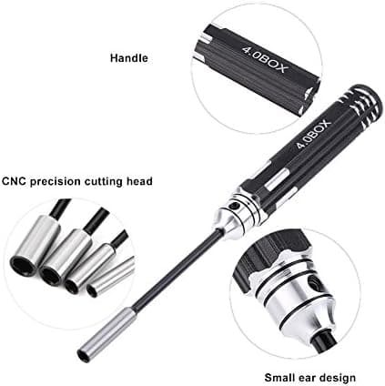 4 stk. Hex-Sokkelmøtrikdrev, Hex-Skaft Benbit Hex-Sokkel Driver Model til RC-bil