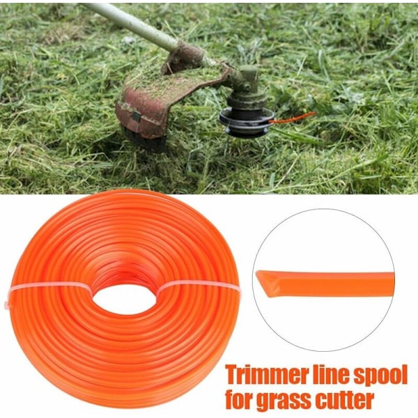 3mm Buskrydder Line Spole Wire Nylon Reb Buskrydder Line Squ