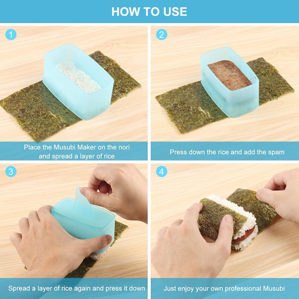 Maker Presseform, Onigiri Form Sushi Ris Maker, Frokostkød Ris Risbolleform (1 pakke)