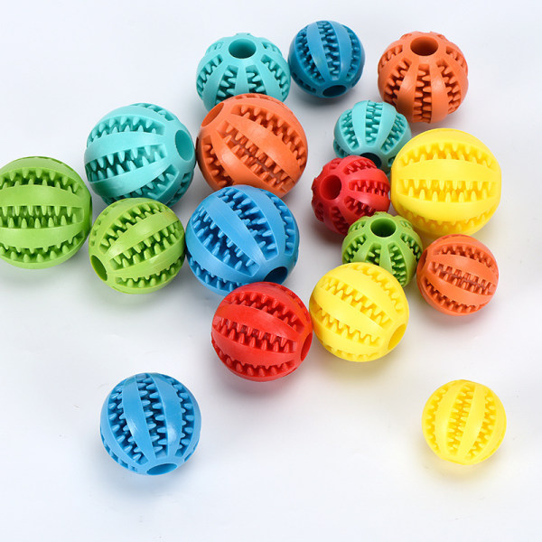 Baseball mint Fun, naturlig gummi, ø 7 cm til hunde - masserer