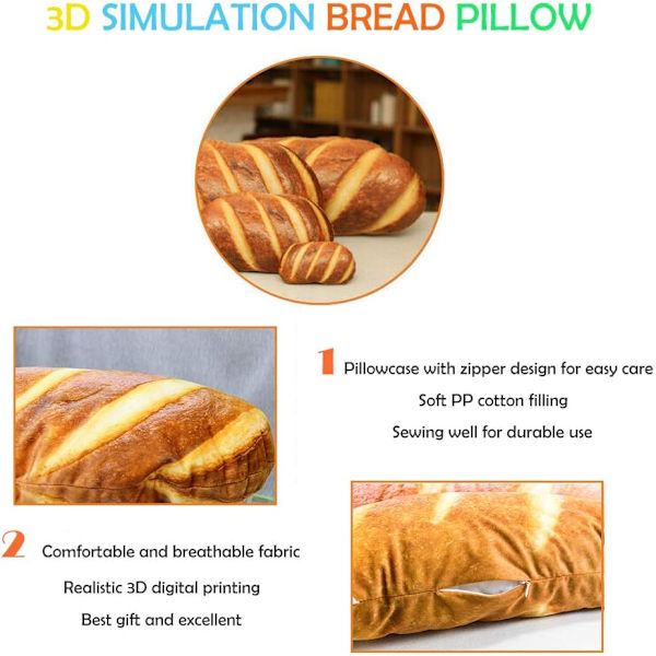 Blå Dröm 100cm Traversin Kudde Baguette Kudde, Bröd Tr