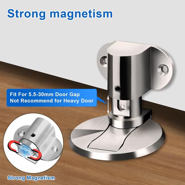 Stykker magnetisk dørstopper, usynlig magnetisk dørstopper, magnetisk dørstopper (sølv)
