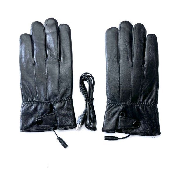 Cow Leather USB Heated Gloves for Men and Women, Winter Heated Mi