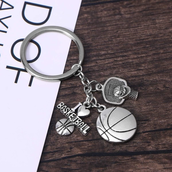 Basket-ball sport pendentif en metall porte-clés dekorasjon orneme
