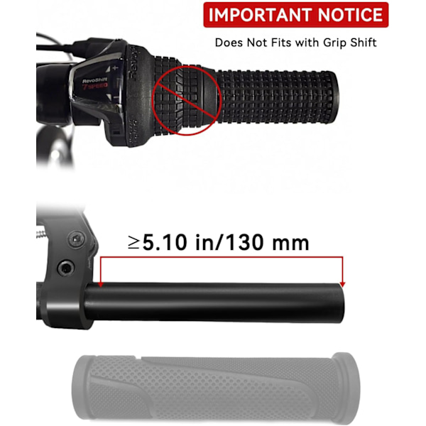 2 stk. Sykkelstyreholker, Erstatningsholker for Sykkel, Styretrekk for Terrengsykkel, MTB, BMX, Beach Cruiser, Barnesykler, Myk Sklisikker Gummi Ha