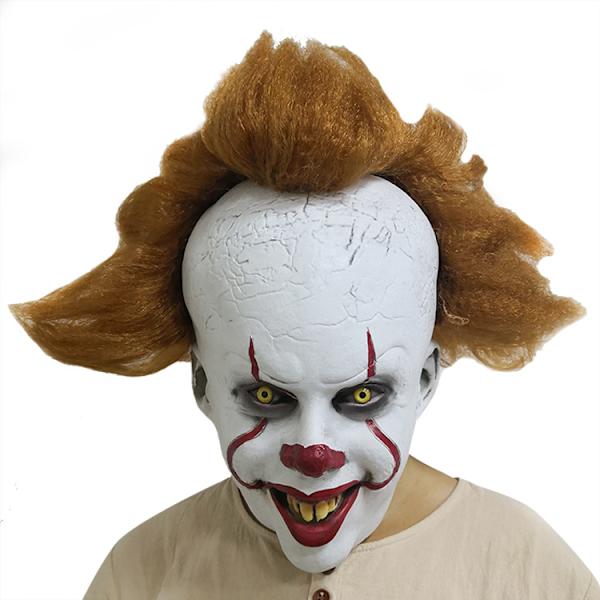 Halloween-naamio aikuisille, pelottava klovnin naamiaisasu cosplay-juhliin, Halloween-naamio cosplay-klovni lateksipää