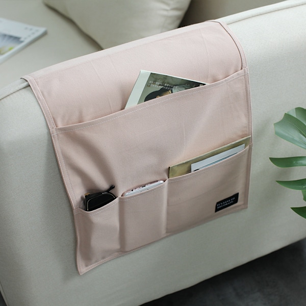 Pink Sofa Armlæn Organizer, Multifunktionel Foldbar Tote Ba