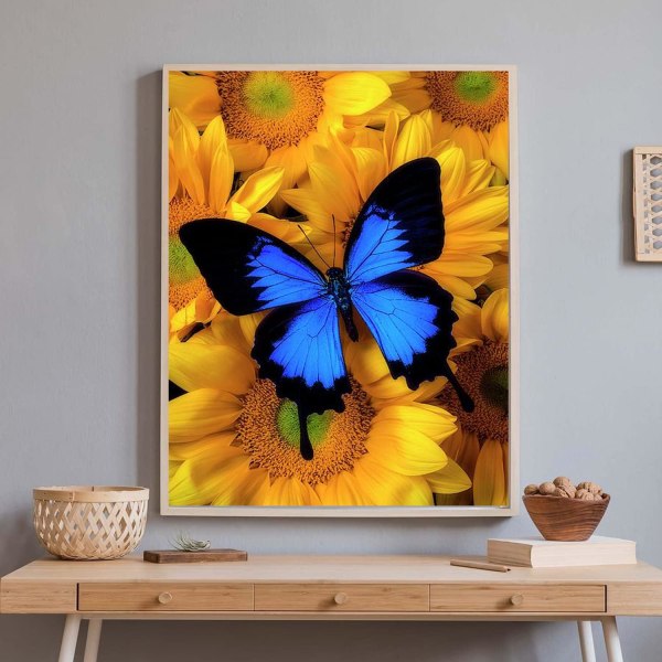 (30x40cm)Butterfly Diamond Art Malesæt til voksne -Rou