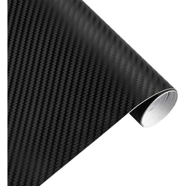 （1520 x 300 mm）Matt Black Carbon Fibre Vinyl Wrap Roll with Plast