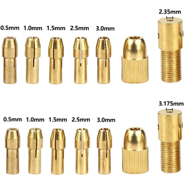 14 st 0,5-3 mm Liten Elektrisk Borrchuck Mikro-Twist Clampin