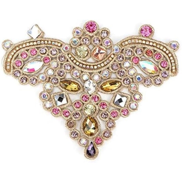 2 st Rhinestone Crystal Applique DIY Sy Faux Pärl Patch för Skor Väskor Hattar Kläder Smycken Tillbehör