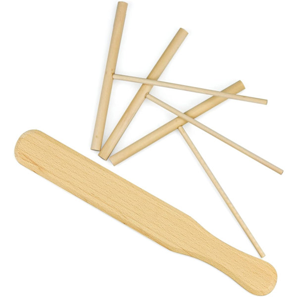 Set, Crepes 1 Träspatel och 3 Crepe Rake Crepe Spreader Crepe Spreader för Köksredskap Pannkaksmaskin Kock