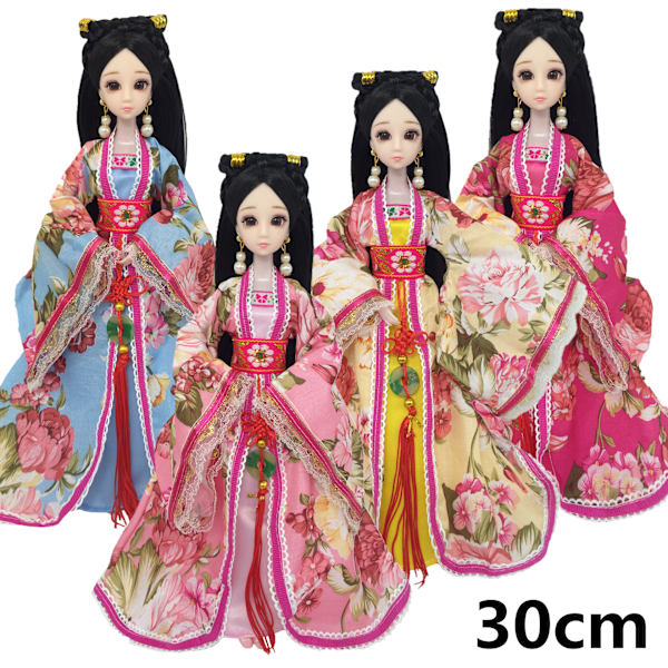 4 set prinsessklänningar till Barbie-dockor, 180 cm kläder, lämpliga för 30 cm Barbie-dockor, fashionabla kläder