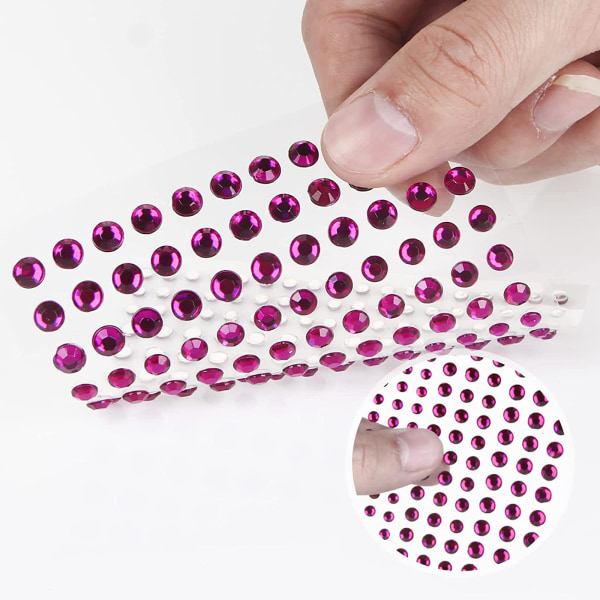14 stk - Ansiktsperler, Ansikts Smykker Midlertidig Tatovering Rhinestone V