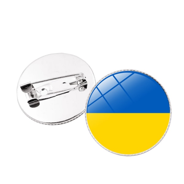 （Peace） Ukraine Flag Badge, Diameter 25 mm（Style 1）