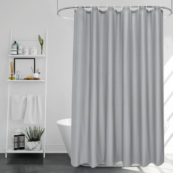 Grey Shower Curtains Mould Proof Resistant Washable, Quick Dry Wa